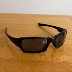 Oakley Five 03-430 wrap Polarized sunglasses Black Frame Gray Lenses